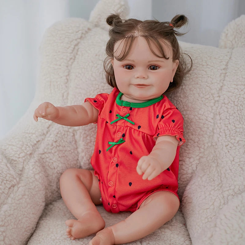 50cm Lifelike Reborn Dolls Realistic Soft Body Baby Doll With Clothes 3d skin Bebe Children Toys Kids Christmas Toy Gift