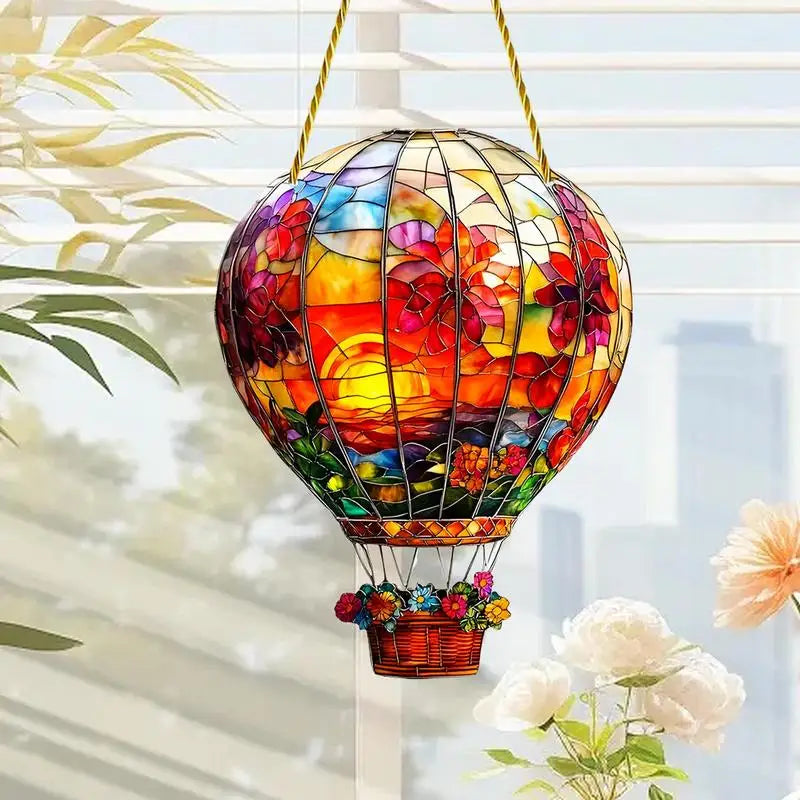 Hot Air Balloon Window Decor Acrylic Flat Finish Colored Art Decoration Indoor Decor Living Home Indoor Window Room Bedroom
