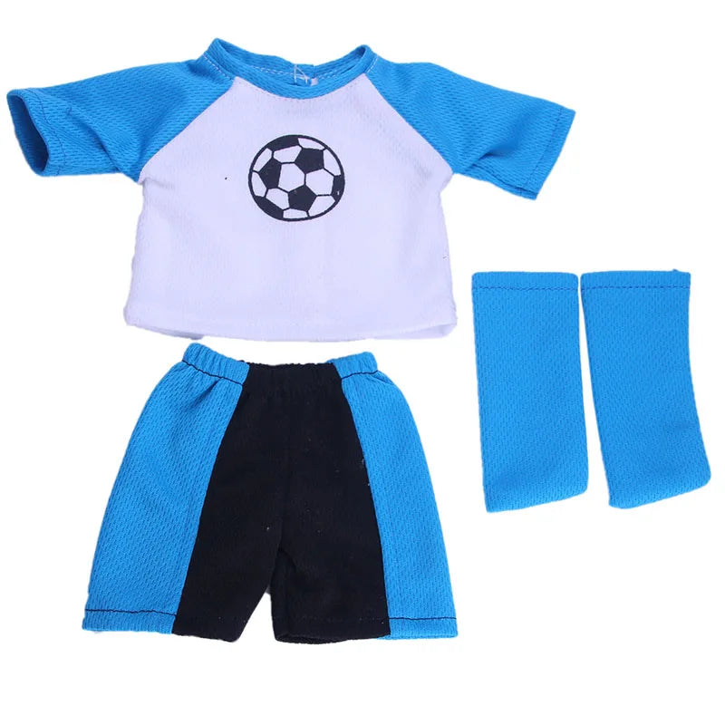 Blue Sportswear Doll Clothes Basketball Gym Shoes For 18inch American Doll 43Cm Reborn Baby items & Logan Boy Dolls Accessories