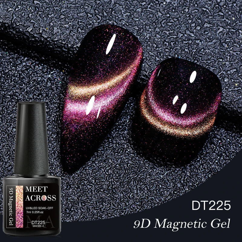 9D Reflective Magnetic Gel Nail Polish 7ml Shiny Glitter Cat Eye Nail Gel Varnishes Semi Permanent Soak Off UV Gel Nail Art