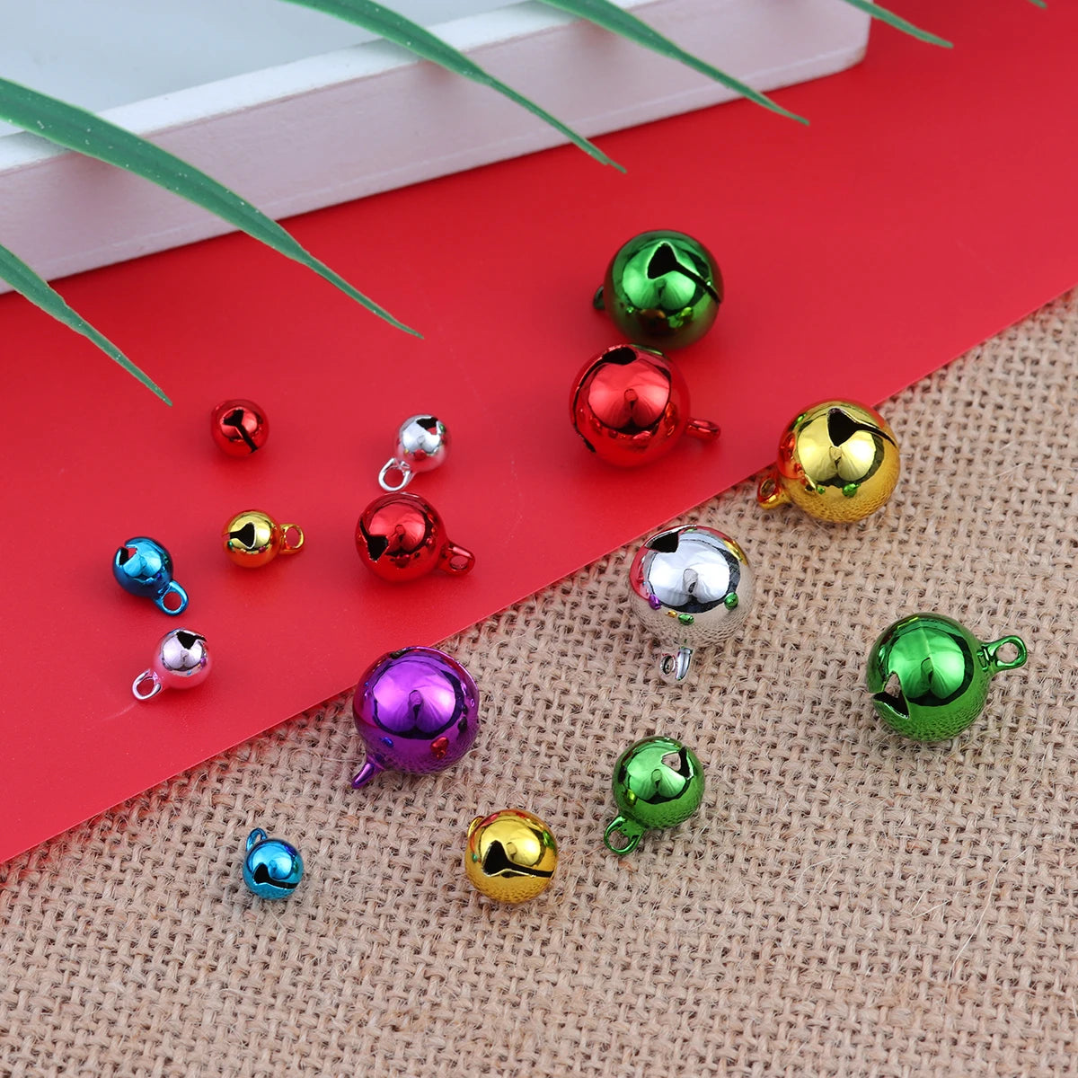10-50Pcs DIY Handmade Crafts Xmas New Year Ornament Gift Mix Colors Loose Beads Small Jingle Bells Christmas Decoration Supplies