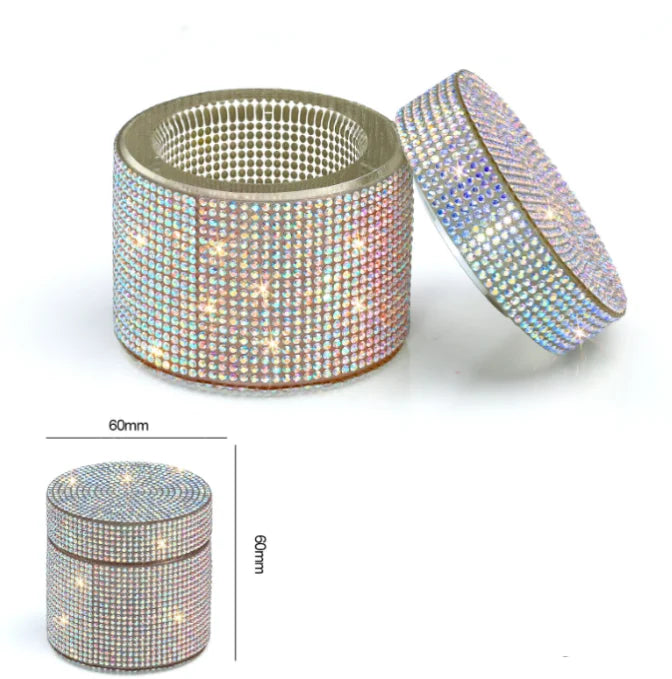 Nail Art Full Diamond Storage Bowl Nail Pen Brush Wash Cup Nail Salon Shiny Glass Crystal Cleaning Container Nail Art Accessory