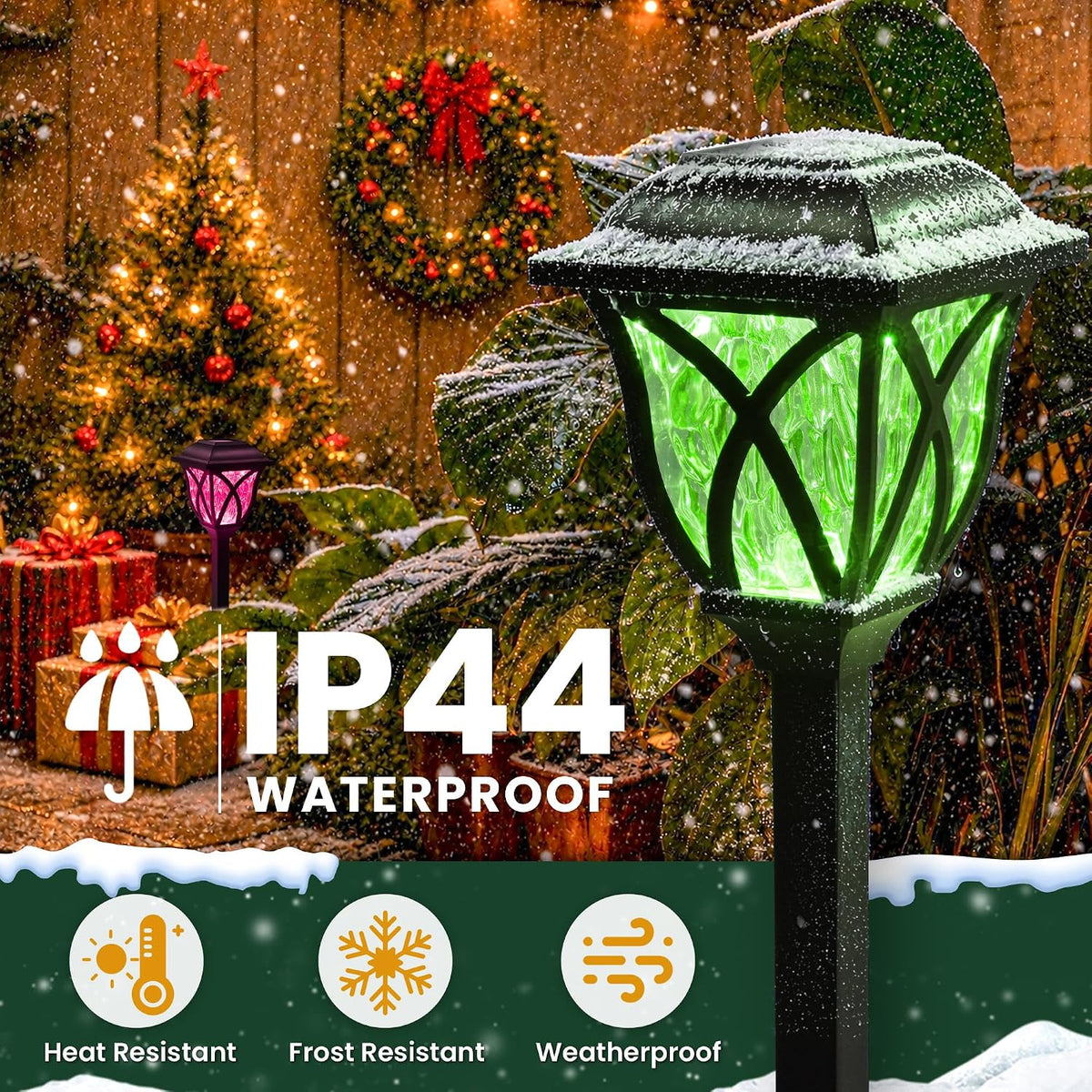 Solar Christmas Outdoor Multicolor Pathway Lights