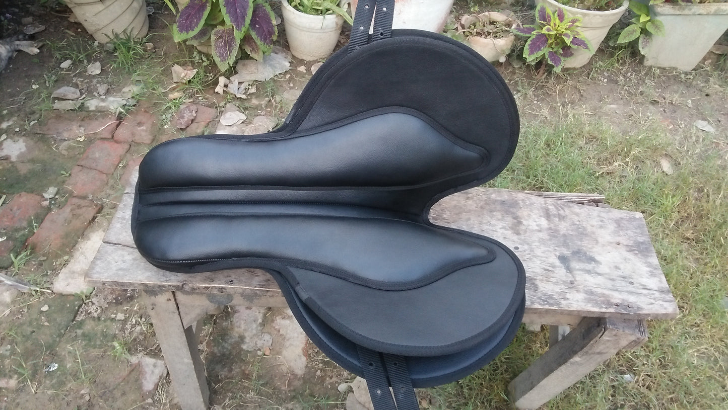 Synthetic Racing Exersize Horse Saddle Black Size 15" to 18"