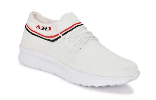 Men Sports Running & Walking Lace Up Shoes (Size-IND8) (Color-White)