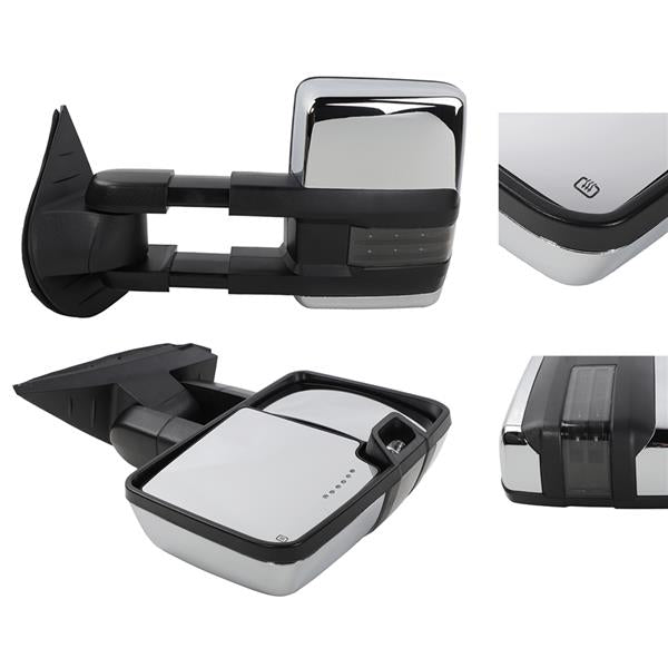 Heated Chrome Towing Mirrors for 07-13 Chevy Tahoe LED Signal