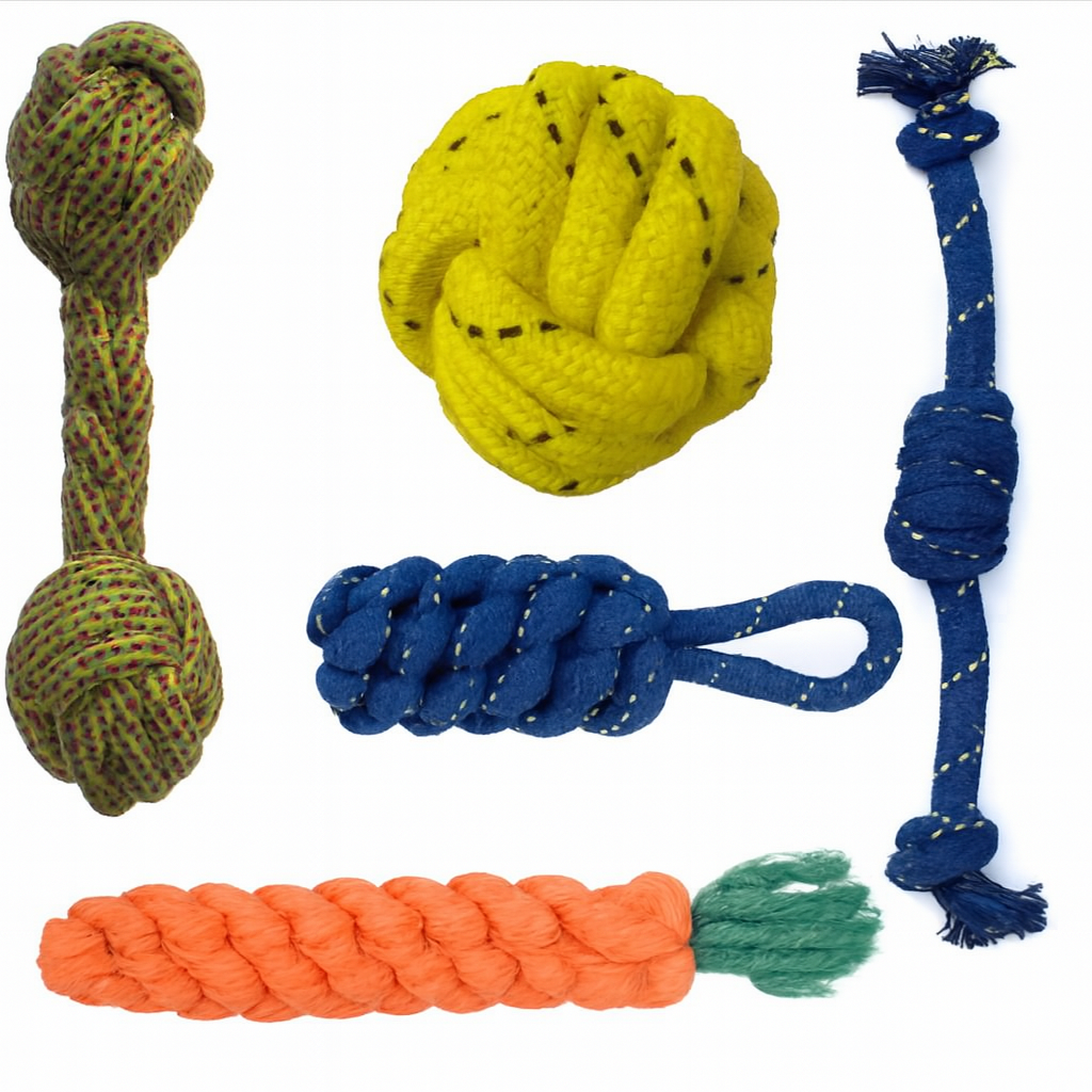 Dumbbell Ball Carrot Toffee Rope Chew Toy for Dogs