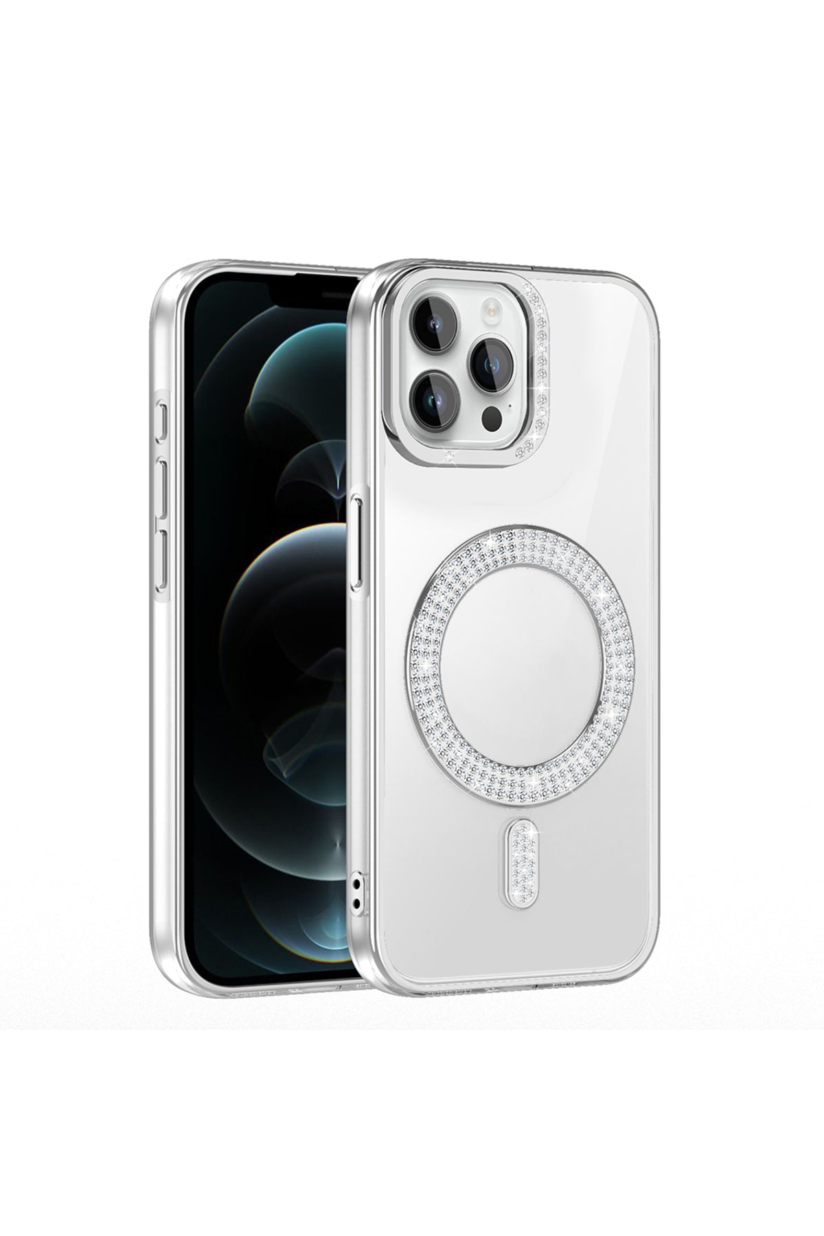 iPhone 12 Pro Case Karetta Diamond Stone Patterned Magsafelier Cover