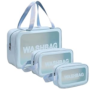 Makeup Pouch Travel Toiletries Organizer Cosmetic Bags Set of 3