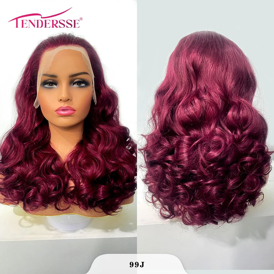 100% Raw Human Hair Bouncy Curly Lace Frontal Wigs 250 Density Ombre Bouncy Loose Wave Double Drawn Hair 13X4 HD Front Lace Wigs