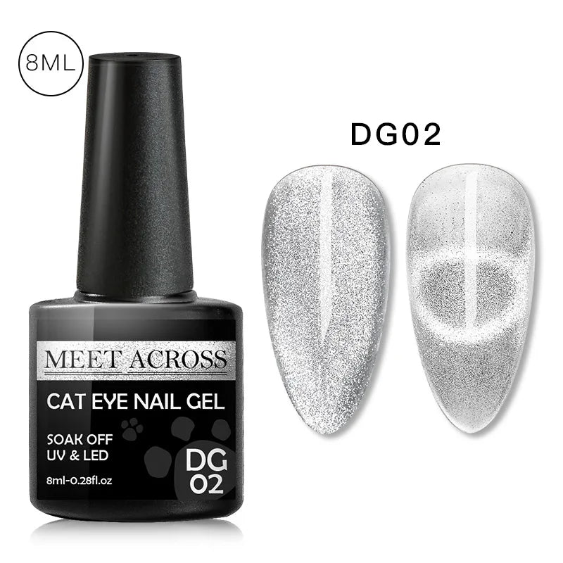 9D Reflective Magnetic Gel Nail Polish 7ml Shiny Glitter Cat Eye Nail Gel Varnishes Semi Permanent Soak Off UV Gel Nail Art