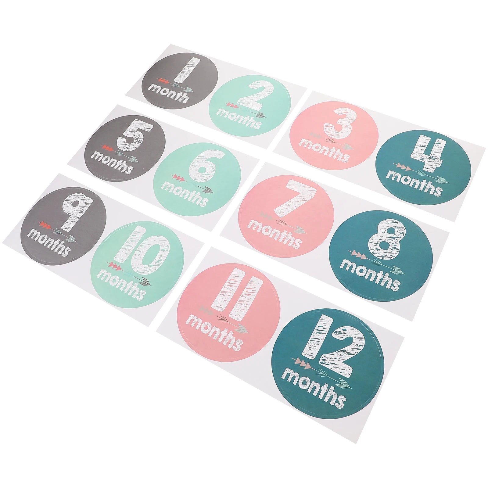 1 set Baby Milestone Stickers Monthly Digital Numbers Photo Props Newborn Durable Clothes Decoration First Year Keepsake Girl