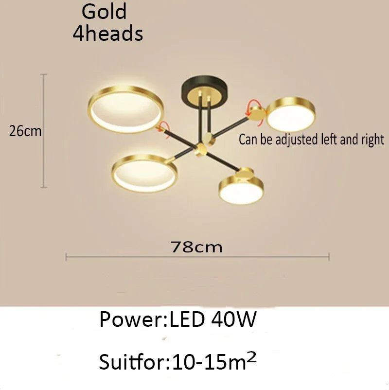 Nordic Minimalist LED Ceiling Light Creative for Living Room Bedroom Decoration Aluminum Fashion Art Lighting Fixtures Lustre