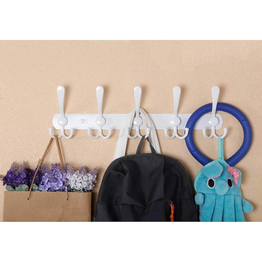 coat rack wall mount,coat hooks wall mount,coat hanger wall,wall coat rack,hook rack rail,5 triple hooks for hanging coats,jack