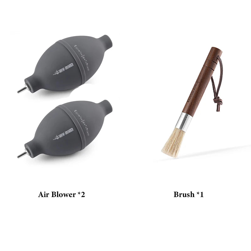 MHW 3BOMBER Coffee Powder Dust Cleaning Set Air Blower Wooden Brush for Coffee Grinder Blowing Pump for Camera Lens Keyboards