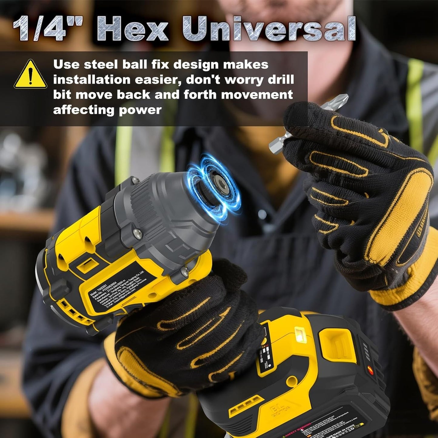 Cordless Impact Driver 2655In-lbs(300N·m) - 21V 1/4" Hex Chuck