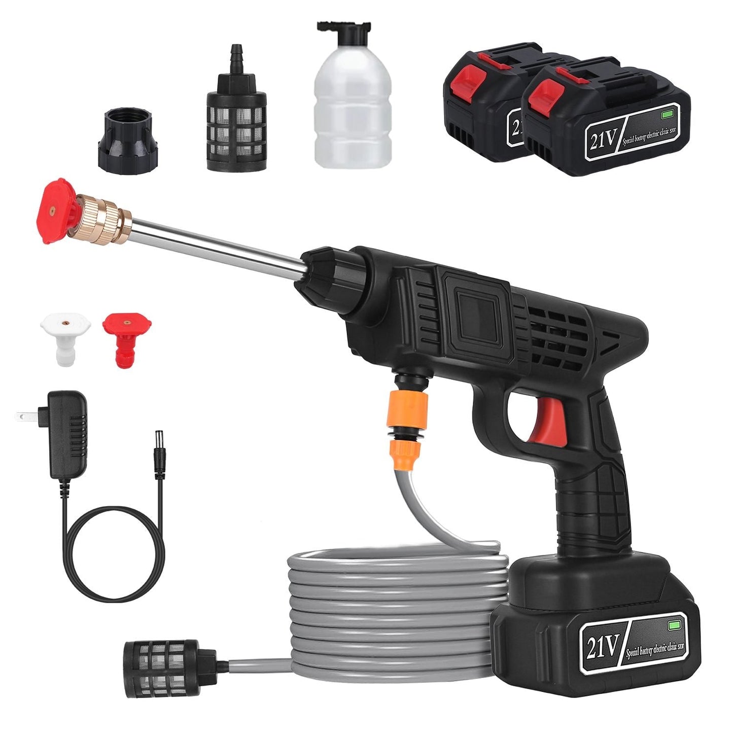 Cordless Pressure Washer 400PSI, 300W Portable Power Washer with 2