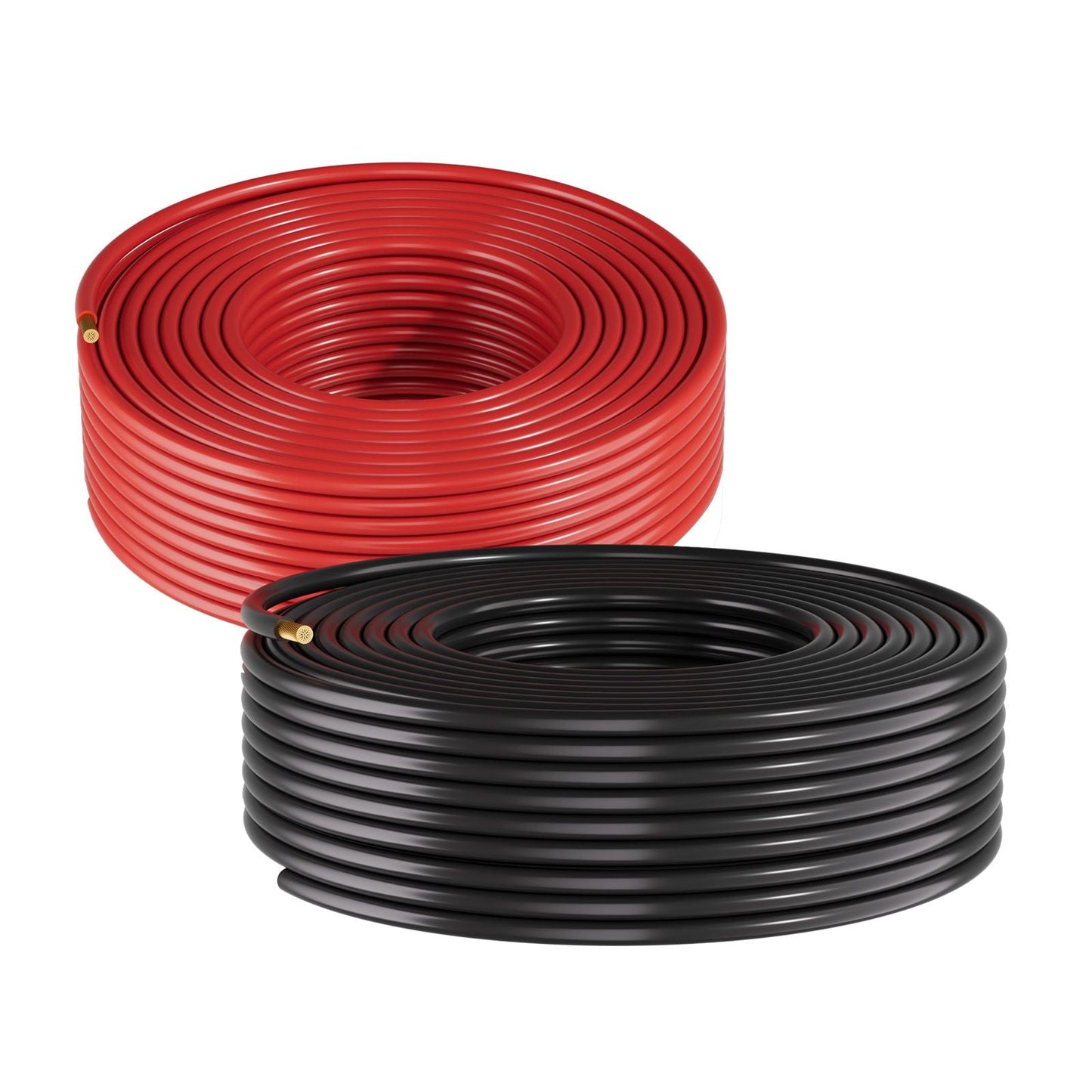Solar Panel Wire, 50 ft Black + 50 ft Red Kit, 10 AWG (6 mm²) Solar