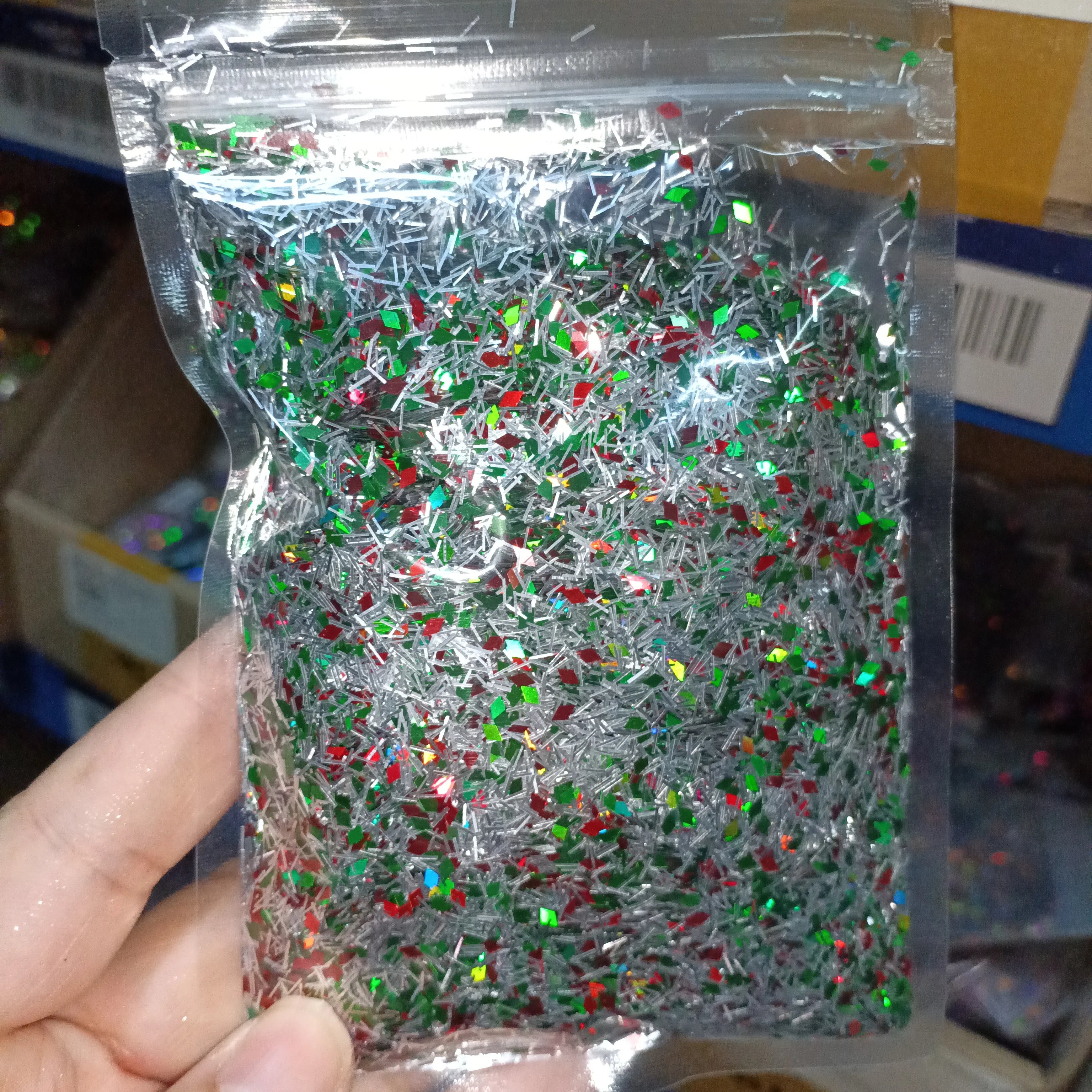 1Bag 50g Christmas Glitter Nail Art Sequins 3D Xmas Tree Snowflakes Star Nail Sparkly Flakes Sequin Manicure Holiday Decorations