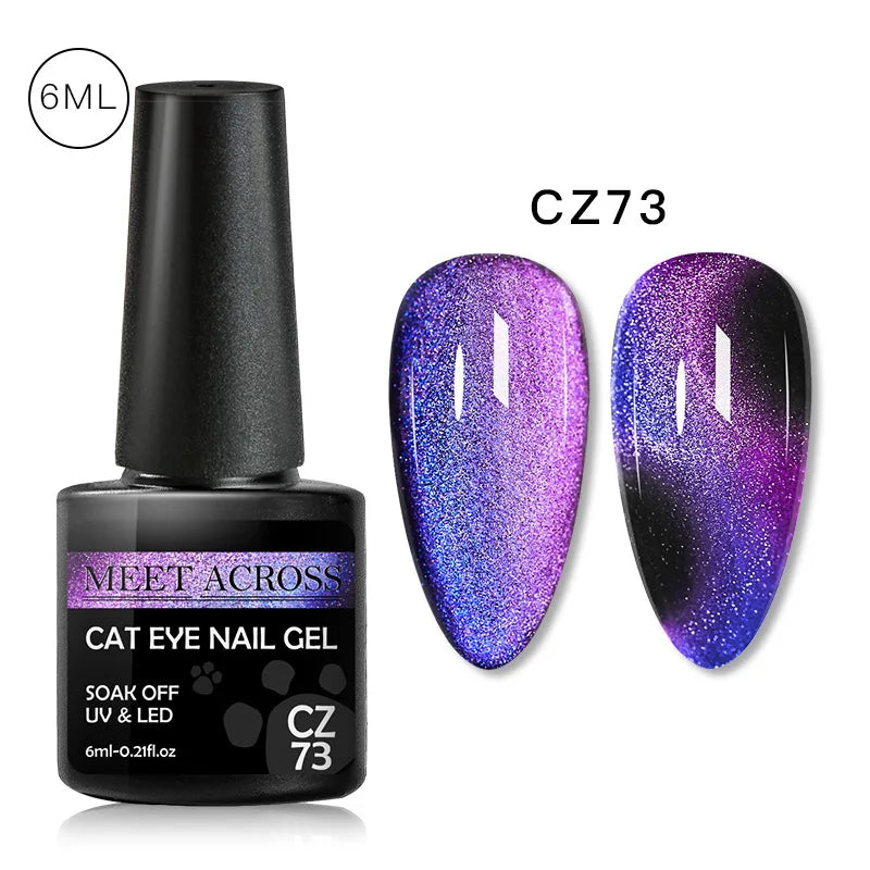 9D Reflective Magnetic Gel Nail Polish 7ml Shiny Glitter Cat Eye Nail Gel Varnishes Semi Permanent Soak Off UV Gel Nail Art