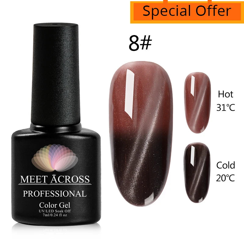 9D Reflective Magnetic Gel Nail Polish 7ml Shiny Glitter Cat Eye Nail Gel Varnishes Semi Permanent Soak Off UV Gel Nail Art