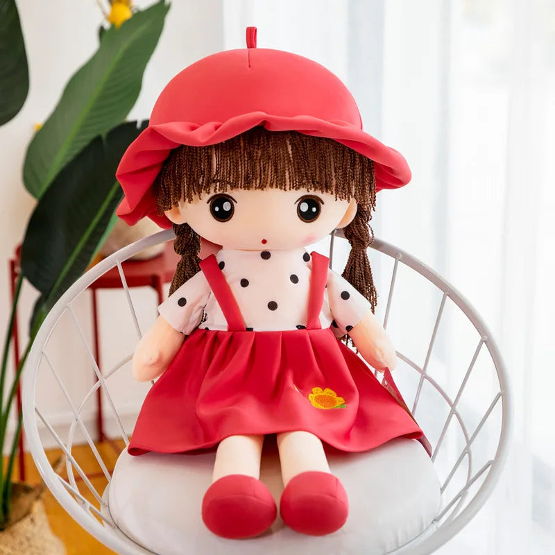 45cm Super Kawaii Plush Girls Doll with Clothes Kid Girls Baby Appease Toys Stuffed Plush Toys for Children Gift