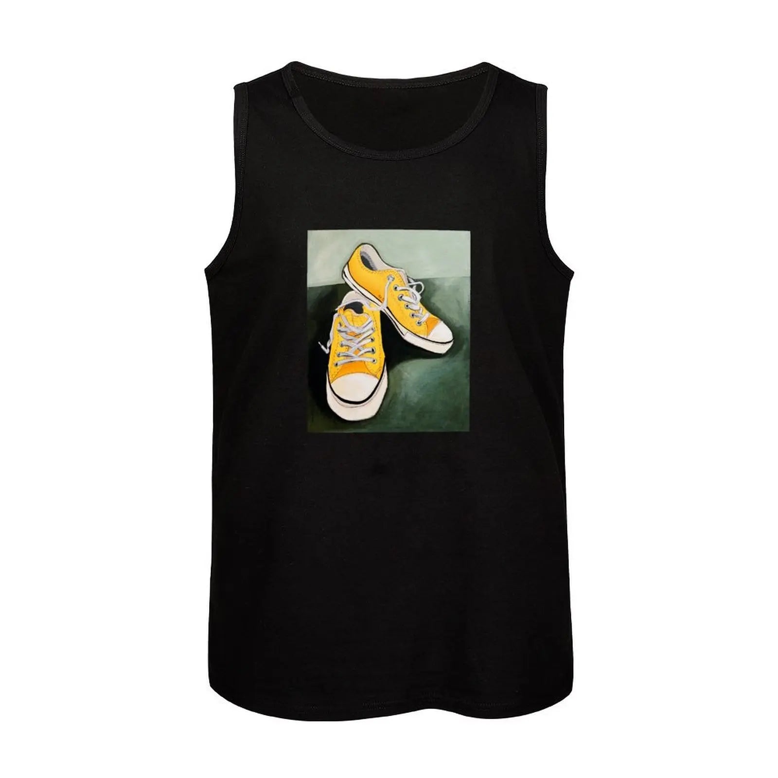 Yellow Shoes Tank Top t-shirt gym man Bodybuilding shirt Men's summer clothes
