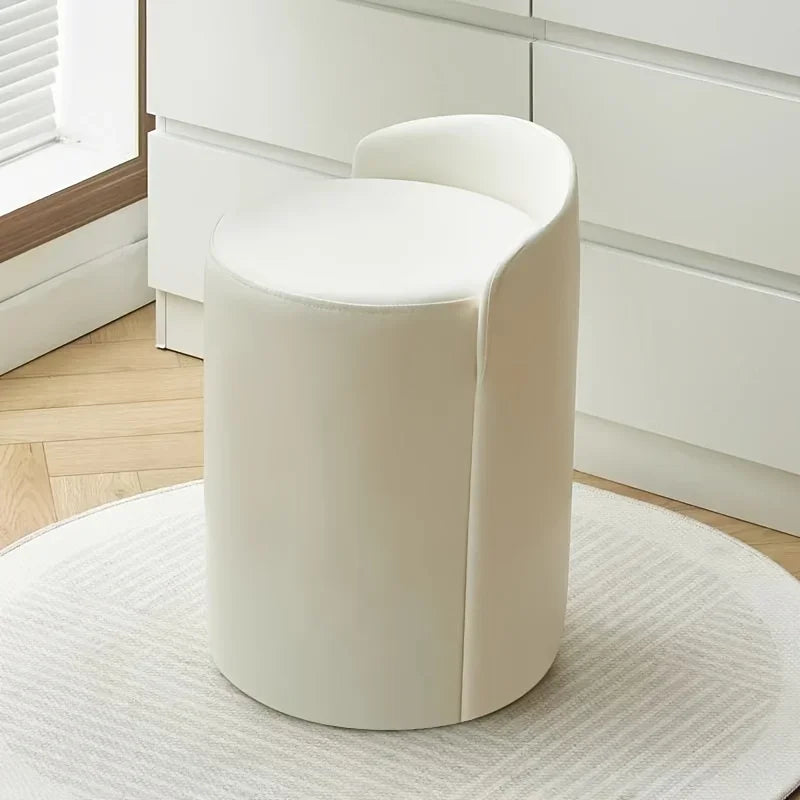 Chic Cylindrical Vanity Stool - Sturdy Frame, Soft Cushion, Space - Saving, Ideal for Bedroom & Living Room