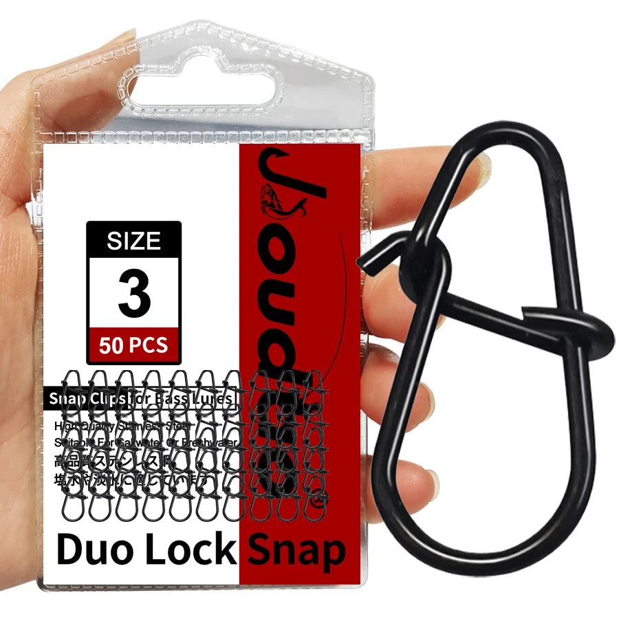 50Pcs Crankbait Snaps Stainless Steel Duo Lock Lure Snaps Quick Change Fishing Clips Fast Speed Clips Snap Hook Connector