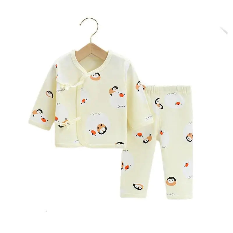 0-3months Newborn Baby Clothes Set Soft Cotton Cartoon Print Baby Underwear Baby Boy Set Autumn Unisex Baby Girls Clothes Set