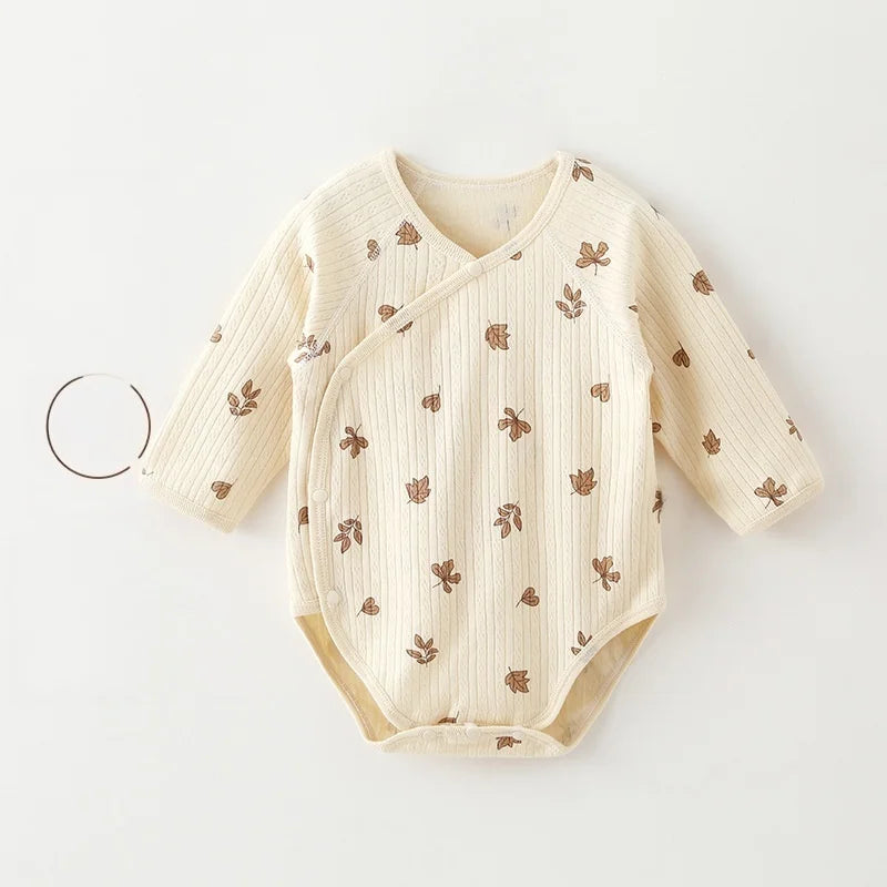 0-2Y Baby Clothes Boy Comfy Baby Daily Bodysuit Newborn Infant Girls Clothes Cotton Double Layered Belly Guard Triangle Romper