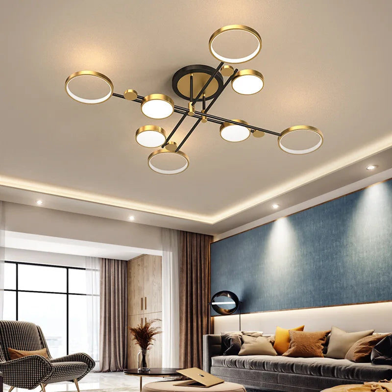 Nordic Minimalist LED Ceiling Light Creative for Living Room Bedroom Decoration Aluminum Fashion Art Lighting Fixtures Lustre