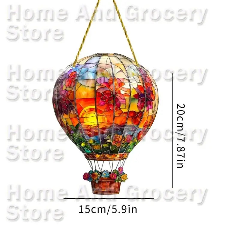 0XXA Hot Air Balloon Sun Catcher Window Hanging Acrylic Wall Hanging Hot Air Balloon