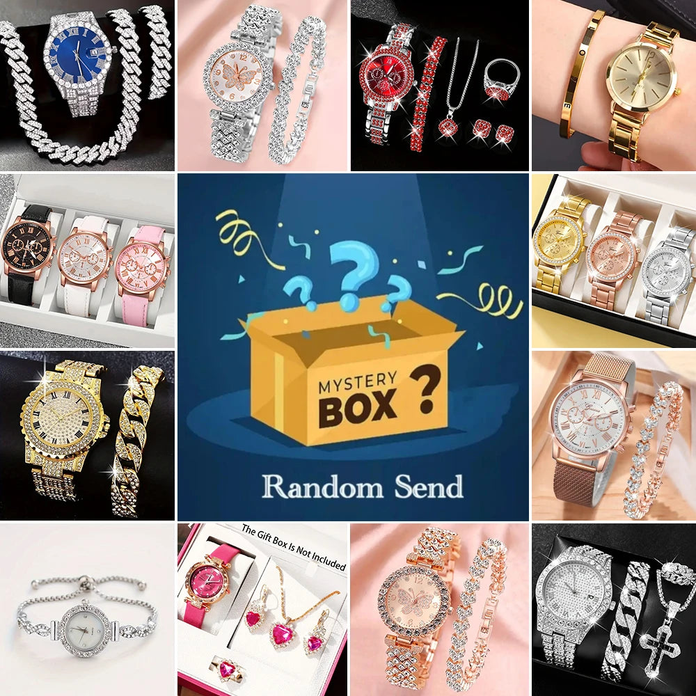 1pc,Surprise mystery box with a 100% winning rate, randomly containing one of the men's watches displayed in the image. This is#