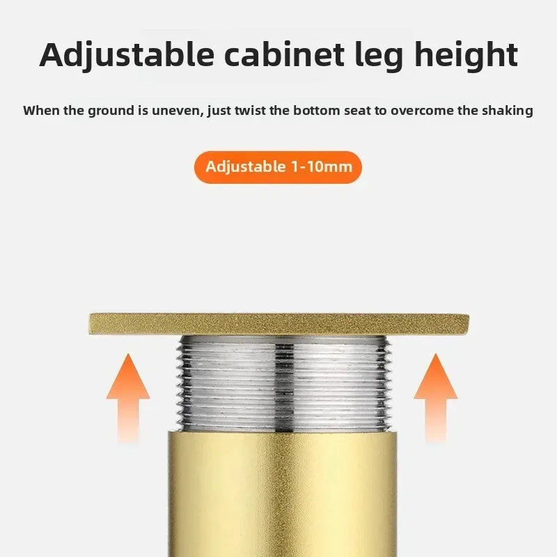 4pcs 6-30cm Aluminum Alloy Furniture Legs Metal Adjustable Legs, for Cabinet Table Legs Sofa Feet Furniture Replacement Foot