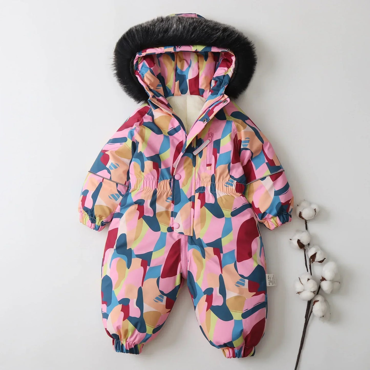 2025 Newborn Romper Thickened Warm Jumpsuit Winter Hooded Trend Toddler Baby Clothes Boy Girl Solid Color Fashion Coat Winter