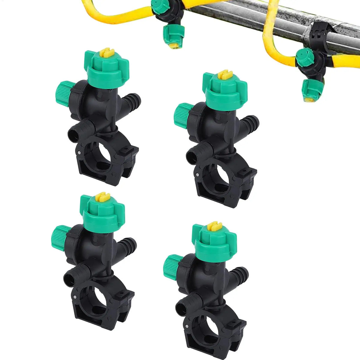 Misting Nozzles 4 Piece Fan Shaped Agricultural Spray Nozzles External Thread Mist Sprayer for Greenhouse Garden Watering Lawn