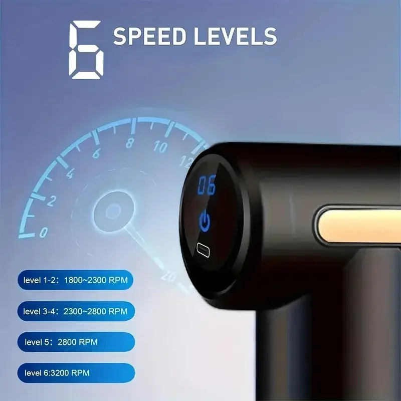 USB Mini Massage Gun Neck Grab Fascia Gun Fascial Machine Body Muscle Relaxation LCD Vibration Gun Massage Fitness Equipment