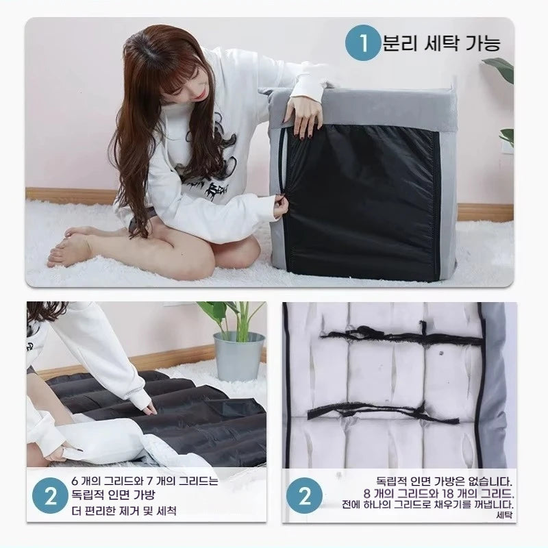Foldable Floor Sofa Portable Lazy Chair Thickened Backrest Tatami Meditation Seat Single Floor Recliner for Home Bedroom Camping