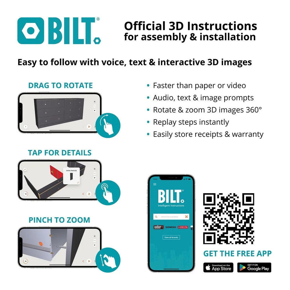 Portland Contemporary 6 Drawer Dresser Adult Storage Unit Scandinavian Design Bedroom Organizer Smooth Glides Assembly Required