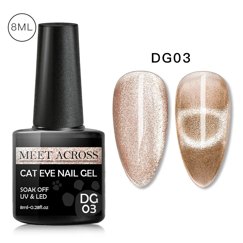 9D Reflective Magnetic Gel Nail Polish 7ml Shiny Glitter Cat Eye Nail Gel Varnishes Semi Permanent Soak Off UV Gel Nail Art