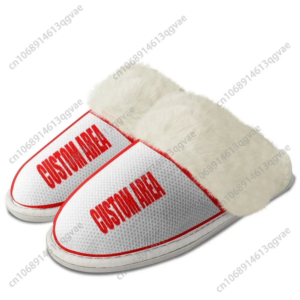 Christmas Snowman Scottish Style Slippers Mens Womens Home Cotton Plush Bedroom Keep Warm Custom Thermal Lightweight Slipper