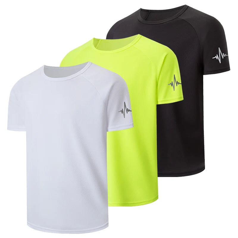 1/3/4 Pieces Summer Men's Printed Quick-drying Breathable Short-sleeved Plus Size Loose Sports Casual T-shirt Multicolor Choice