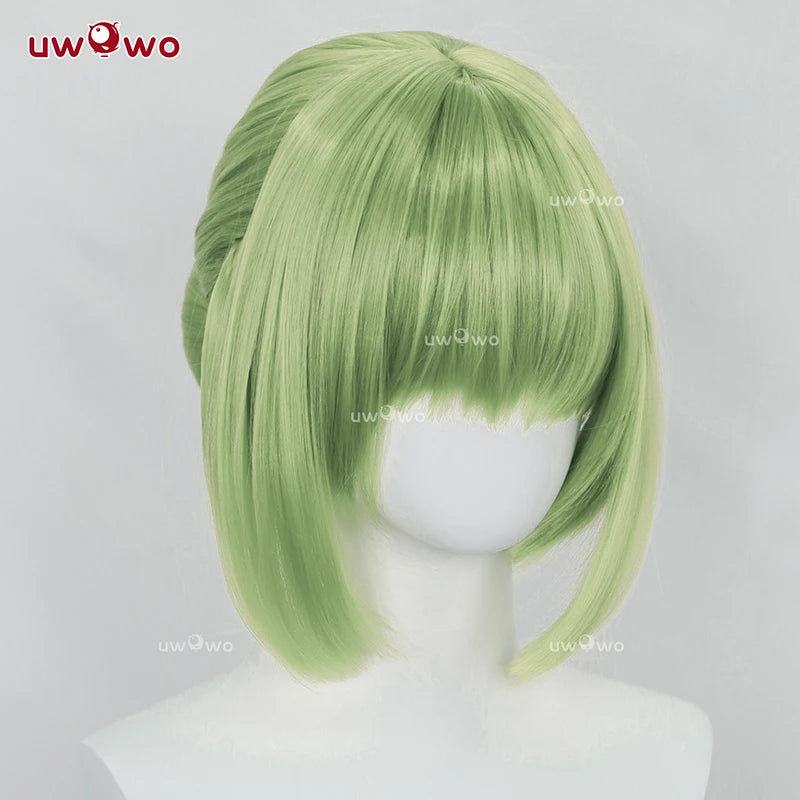 UWOWO C.C. Wig Anime Codee Geasss: C.C. Purple Cheongsam Cosplay Wig Green Hair Halloween Cos
