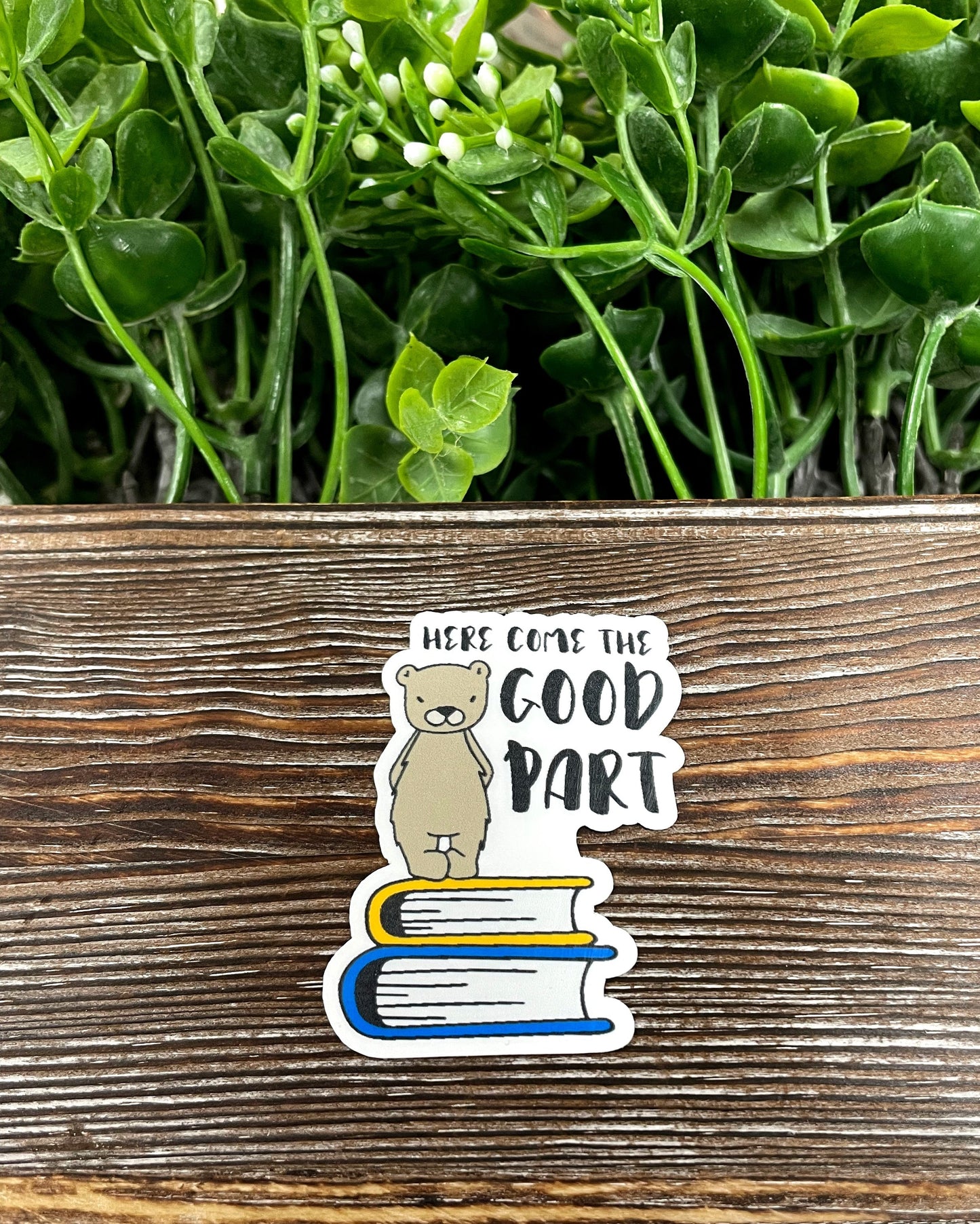 Here Comes the Good Part, Love to Read, Die Cut Sticker, Books,