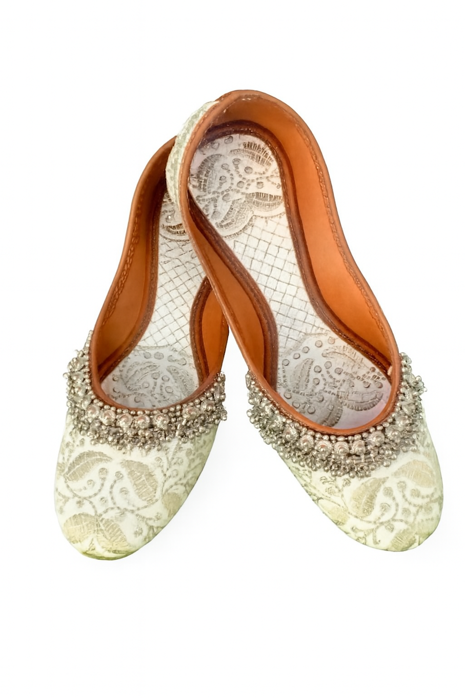 White White Juttis (Size-5 UK)