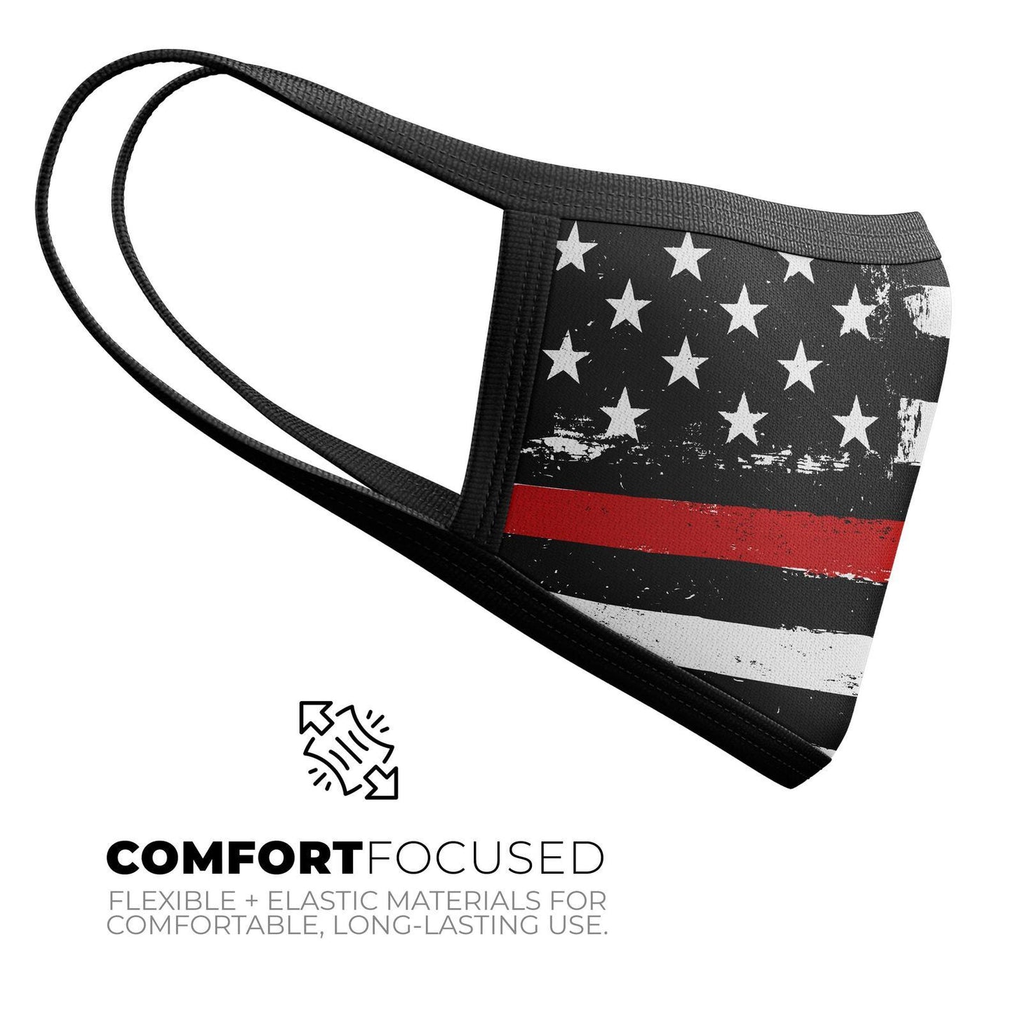 Grunge Patriotic American Flag with Thin Red Line V2 - Made in USA
