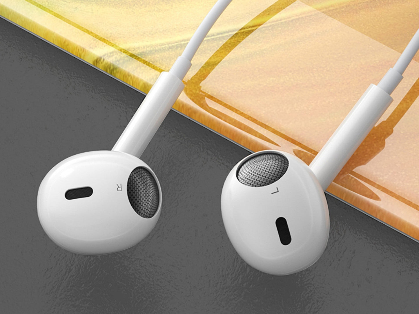 Techancy Auricular Estéreo Lightning Branco TD8047, Com Microfone,