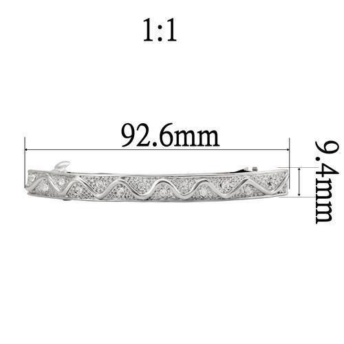 LO1425 - Rhodium White Metal Tiaras & Hair Clip with Top Grade Crystal