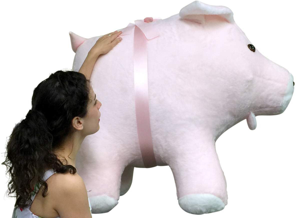 American Made Giant Stuffed Pig 40 Inches Pink Color Soft Made in the